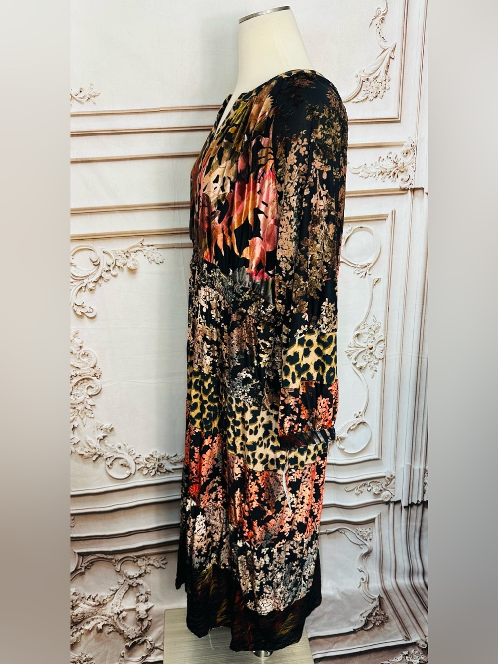 Mixed-Print Tiered Maxi Dress - Black Multi - Picture 2 of 12